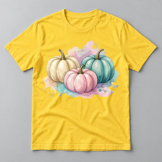 Pastel Pumpkin Trio tee in Yellow