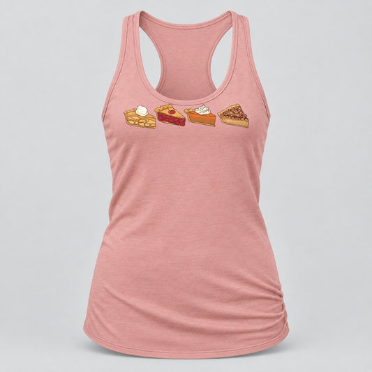 Pie Slices racerback tank in Desert Pink