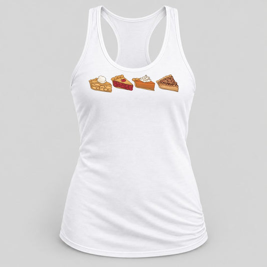 Pie Slices racerback tank in White