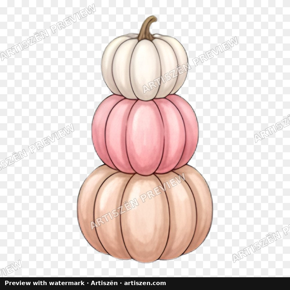Pink Pumpkin Stack PNG preview