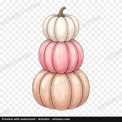 Pink Pumpkin Stack PNG preview