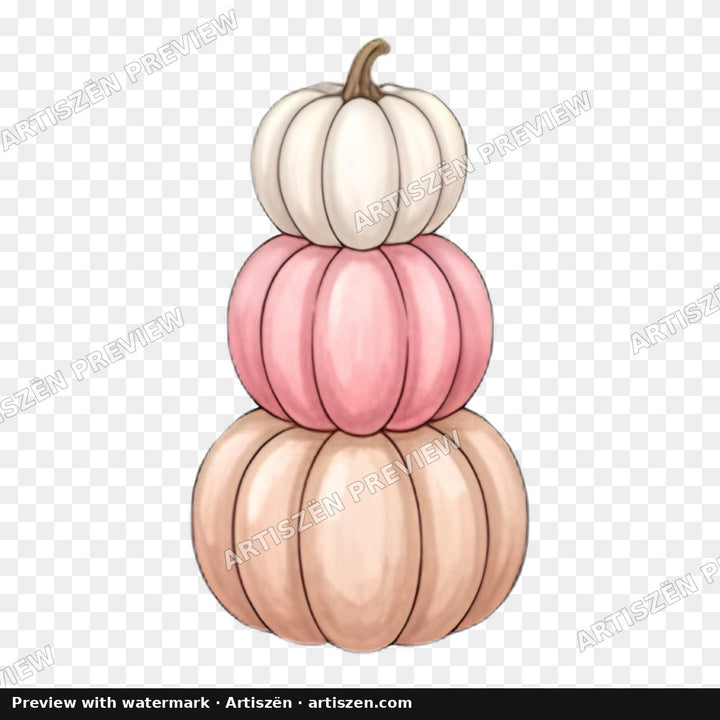 Pink Pumpkin Stack PNG preview