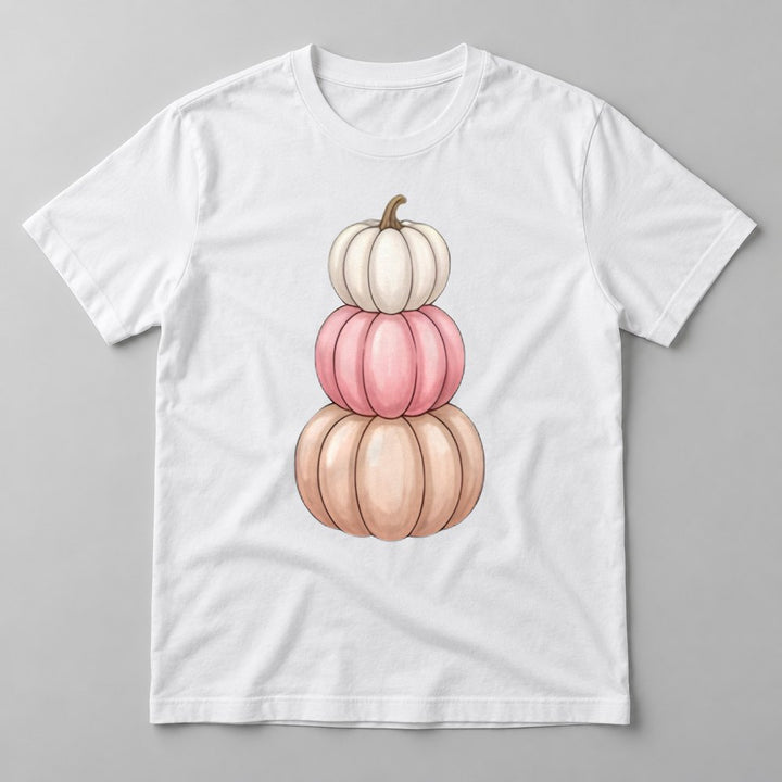 Pink Pumpkin Stack tee in White