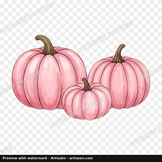 Pink Pumpkin Trio PNG preview