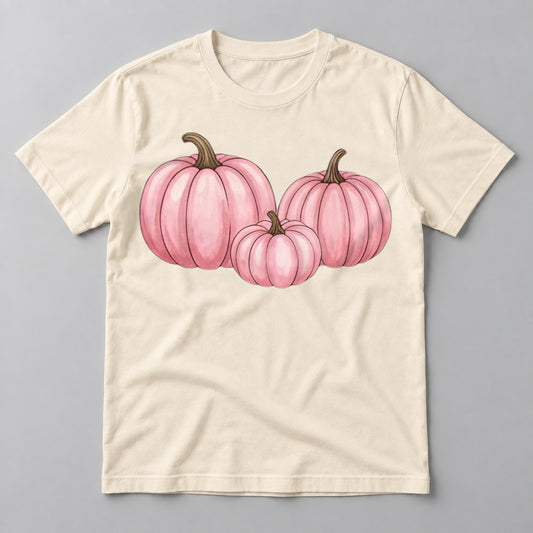 Pink Pumpkin Trio tee in Natural