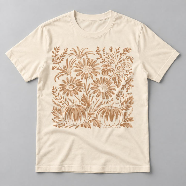 Pumpkin Lace Pattern tee in Natural