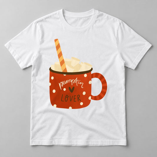 Pumpkin Lover Mug tee in White