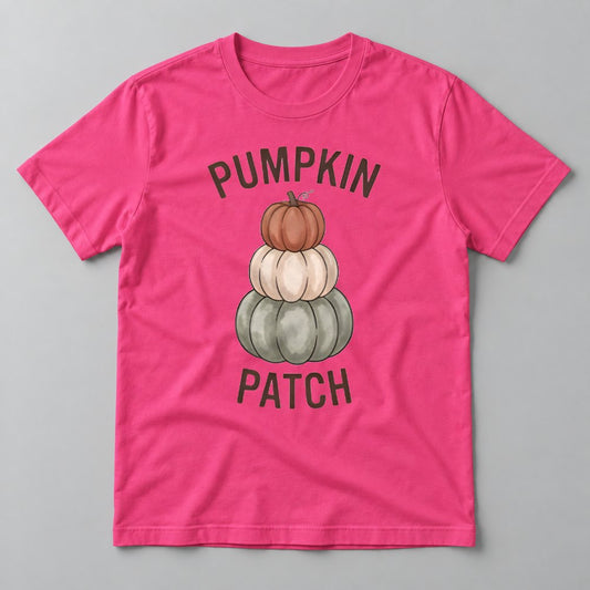 Pumpkin Patch Stack tee in Hot Pink