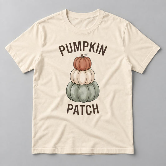 Pumpkin Patch Stack tee in Natural
