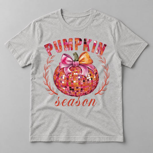 Pumpkin Season Disco tee in Athletic Heather