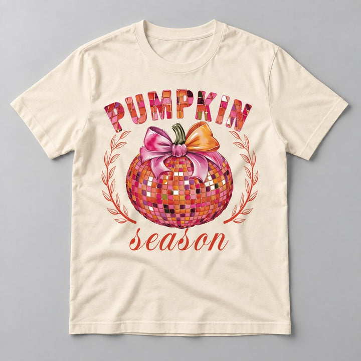 Pumpkin Season Disco tee in Natural