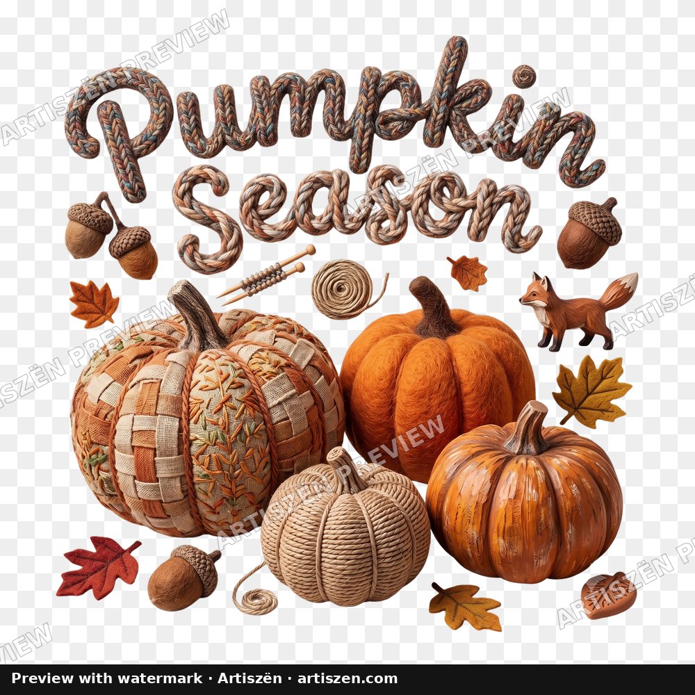 Pumpkin Season Patchwork PNG preview