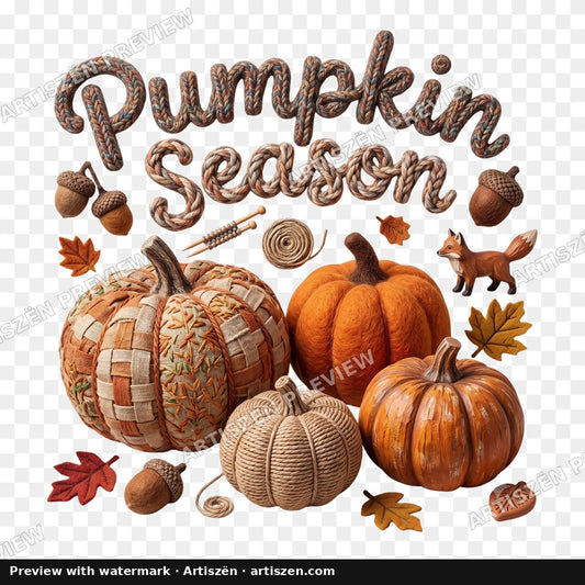 Pumpkin Season Patchwork PNG preview