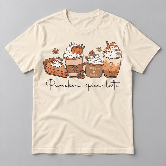 Pumpkin Spice Latte Trio tee in Natural