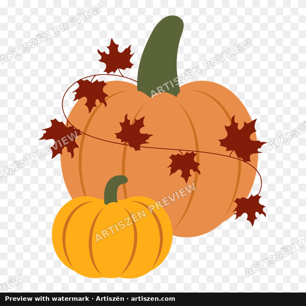 Pumpkins & Maple Leaves PNG preview