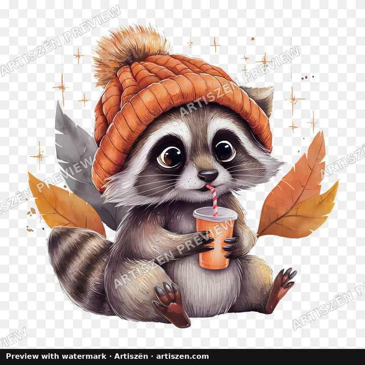 Raccoon Pumpkin Spice PNG preview