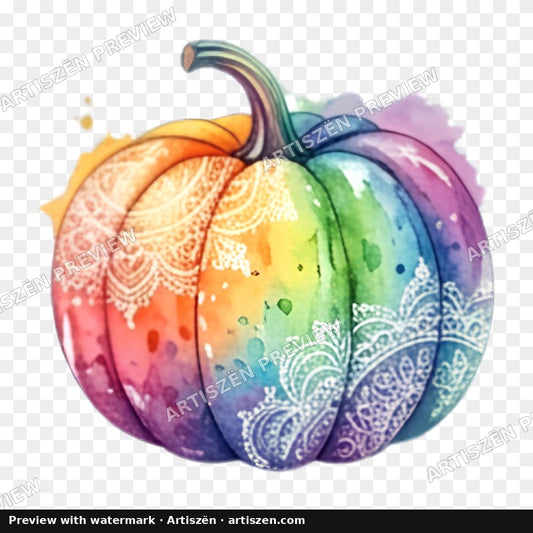 Rainbow Lace Pumpkin PNG preview