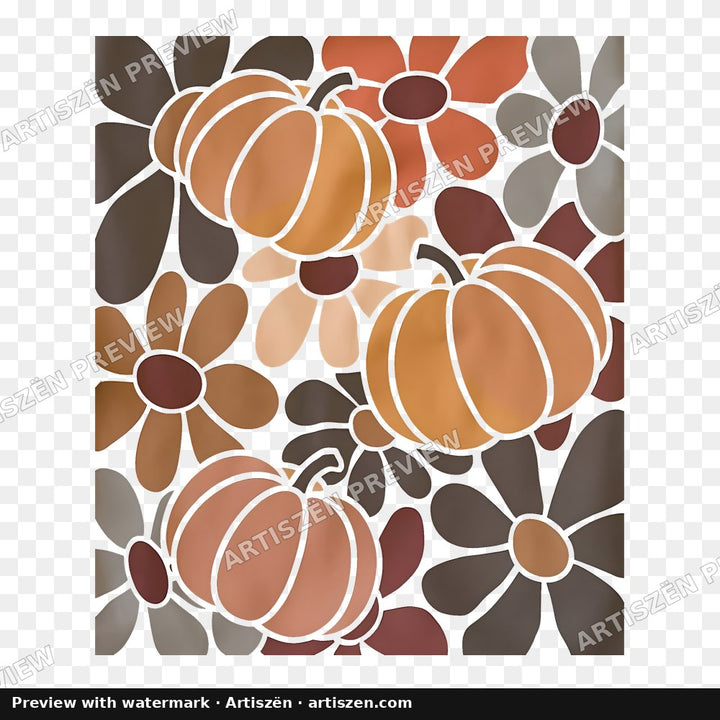 Retro Groovy Pumpkins PNG preview