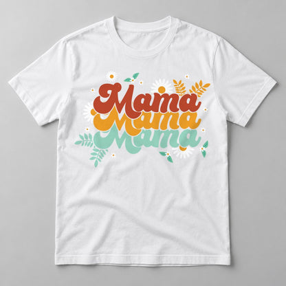 Retro Mama Florals tee in White