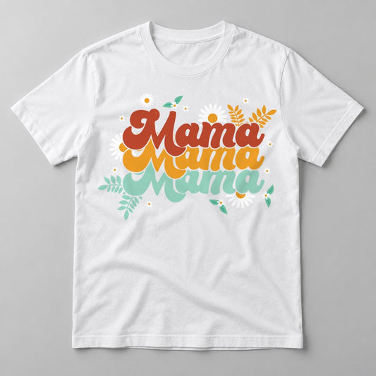 Retro Mama Florals tee in White