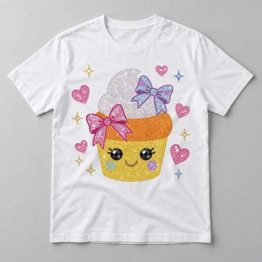 Rhinestone Candy Corn Cutie tee in White