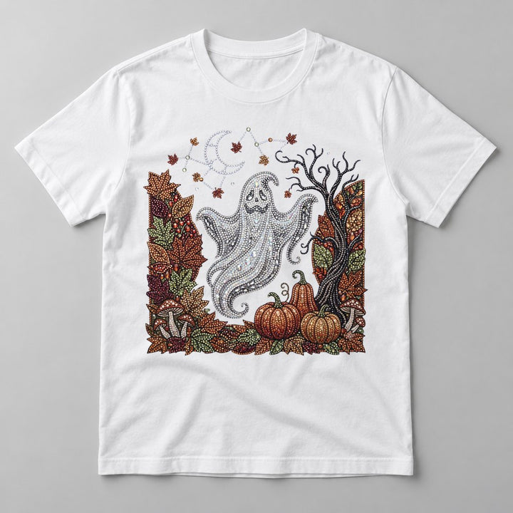 Rhinestone Ghost Woods tee in White
