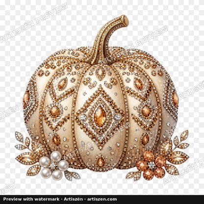 Rhinestone Pearl Pumpkin PNG preview