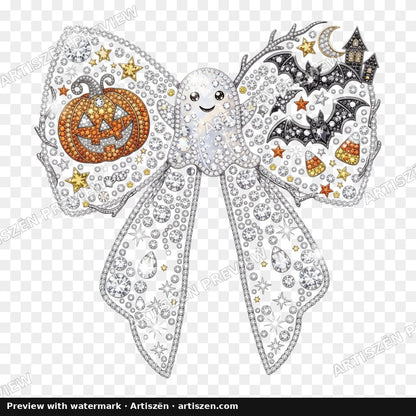 Rhinestone Spooky Bow PNG preview