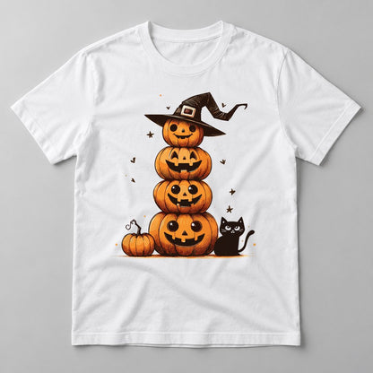 Stacked Jack-o-Lanterns tee in White