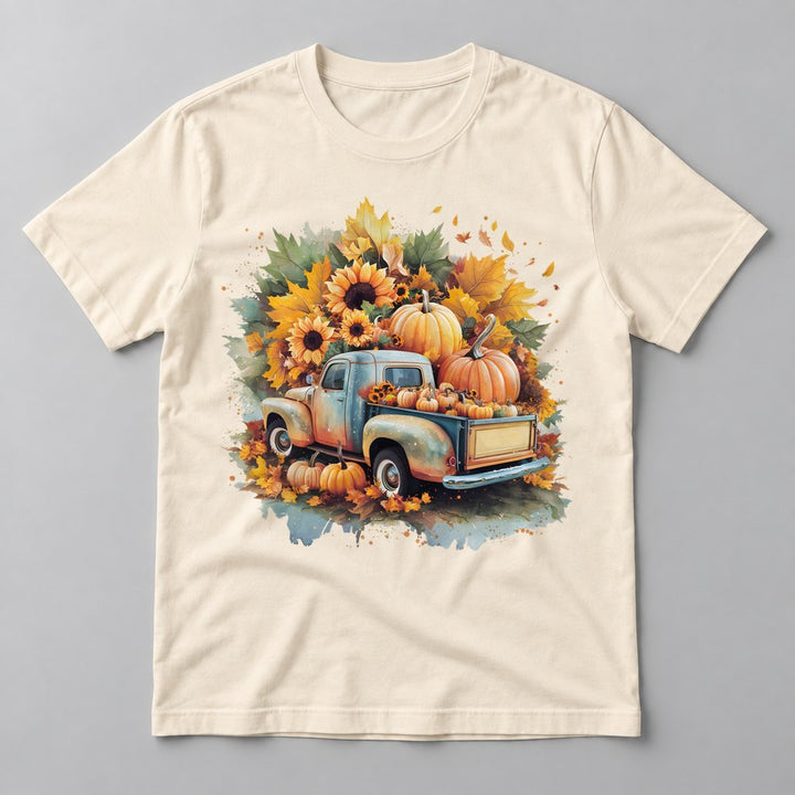 Sunflower Pumpkin Truck tee in Natural