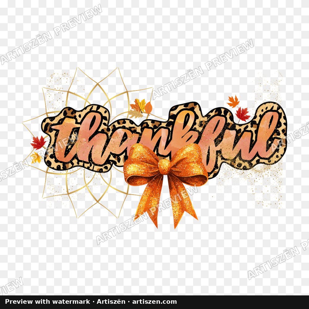 Thankful Leopard Bow PNG preview