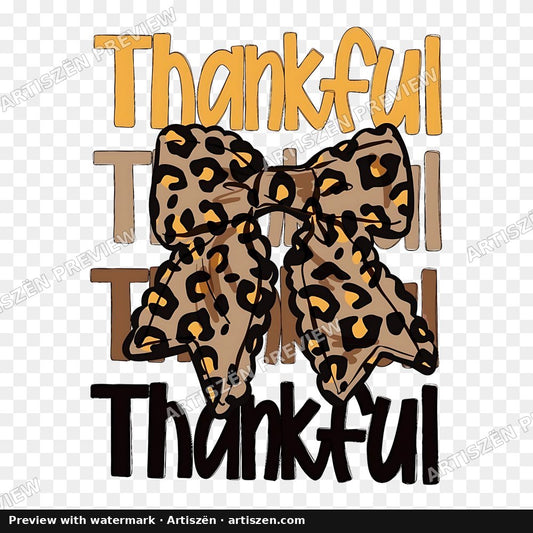 Thankful Leopard Bow Stack PNG preview