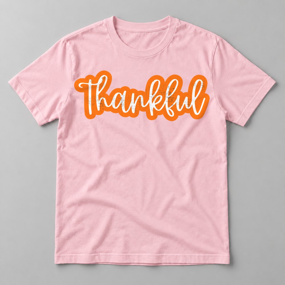 Thankful Script tee in Soft Pink