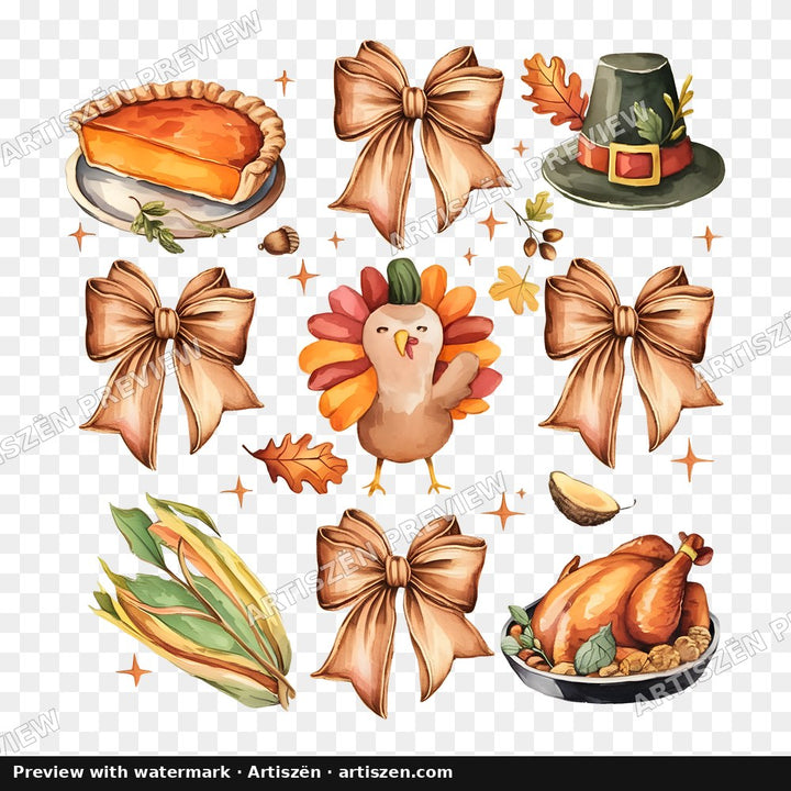 Thanksgiving Coquette Patch PNG preview