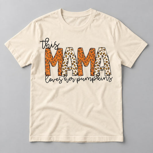 This Mama Loves Her Pumpkins tee in Natural