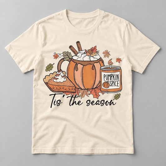 Tis the Season Pumpkin Spice tee in Natural