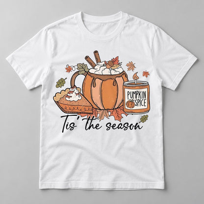 Tis the Season Pumpkin Spice tee in White