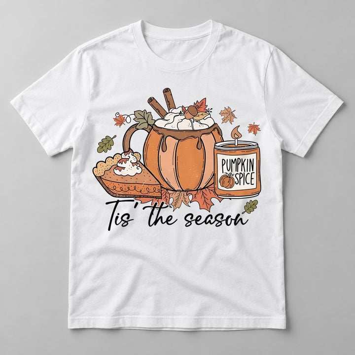 Tis the Season Pumpkin Spice tee in White