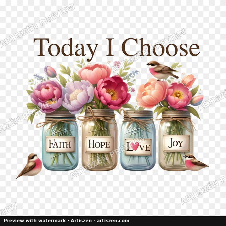 Today I Choose Faith Hope Love Joy PNG preview