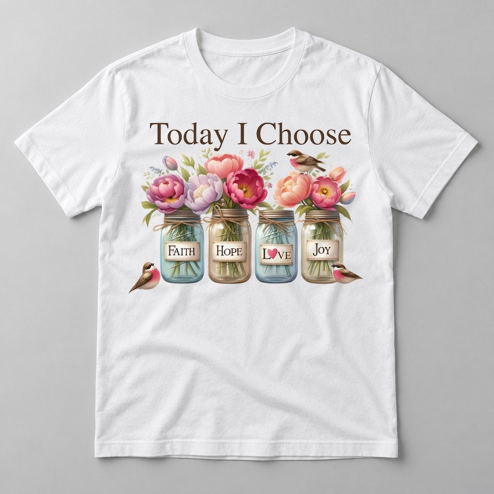 Today I Choose Faith Hope Love Joy tee in White