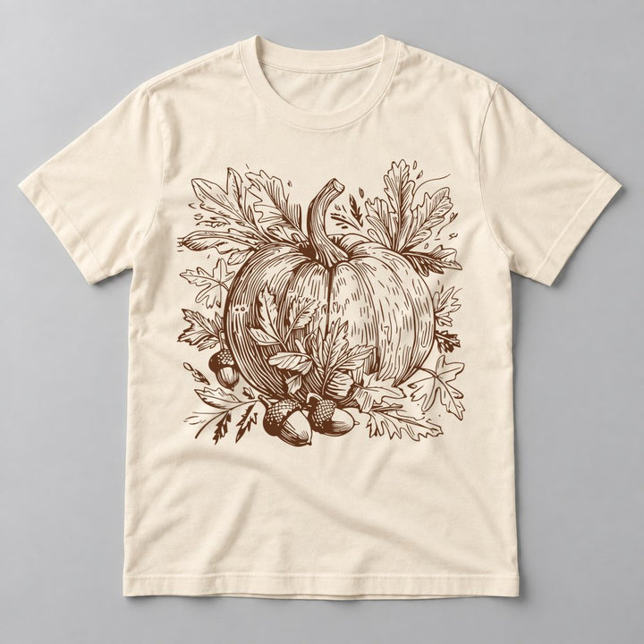 Vintage Sketch Pumpkin tee in Natural