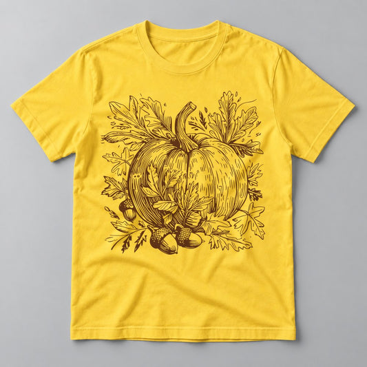 Vintage Sketch Pumpkin tee in Yellow