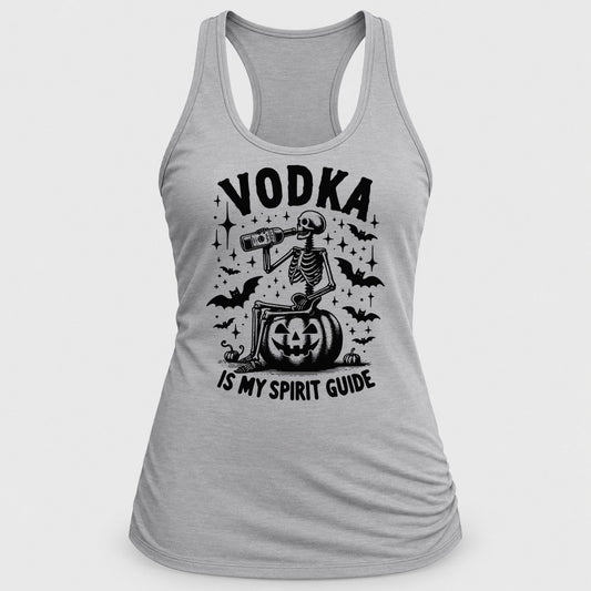 Vodka Is My Spirit Guide racerback tank in Silver