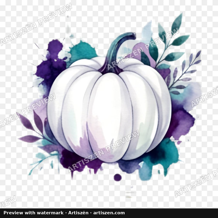 White Pumpkin Purple Splash PNG preview