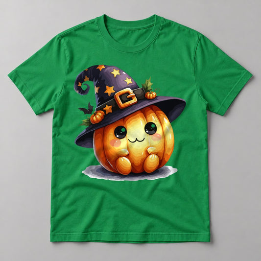 Witchy Pumpkin Cutie tee in Kelly Green