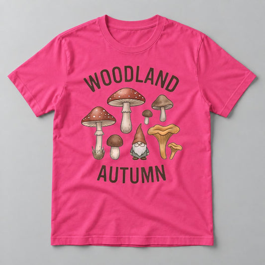Woodland Autumn tee in Hot Pink