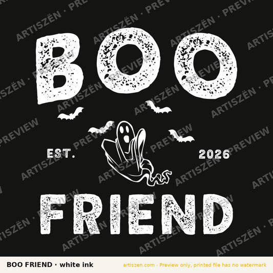 Boo Friend DTF transfer preview