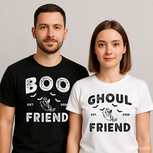 Boo Friend and Ghoul Friend couple tees