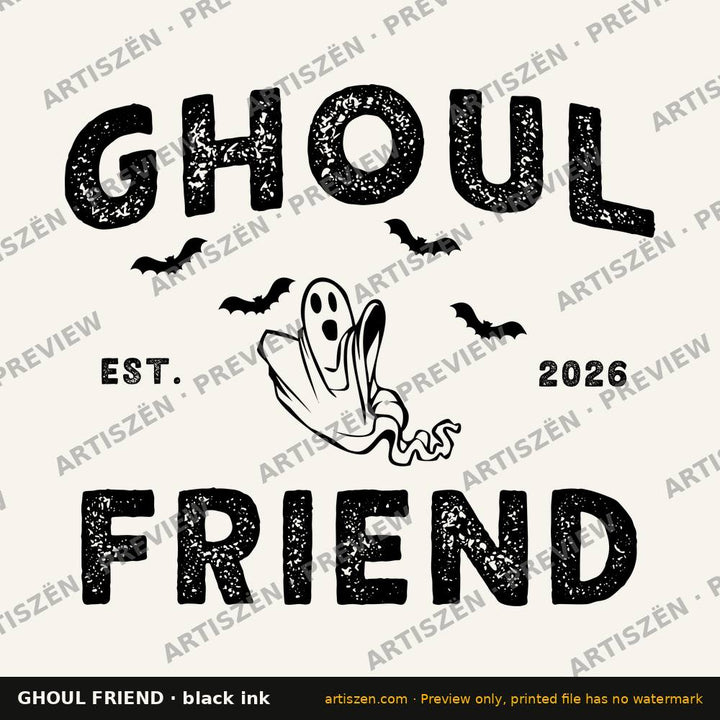 Ghoul Friend DTF transfer preview