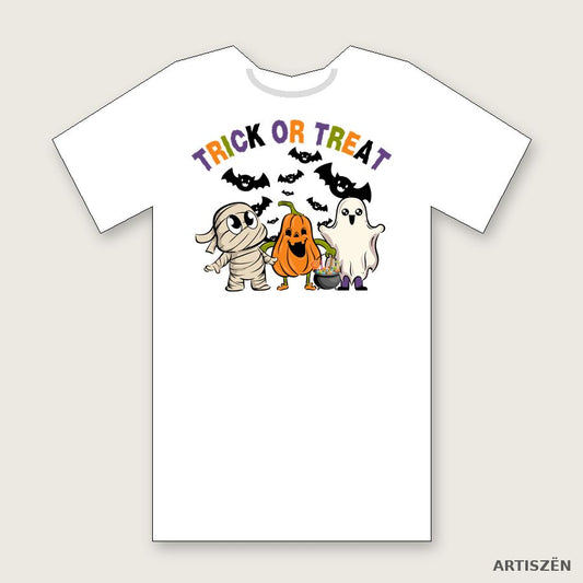 Trick or Treat Crew tee in White